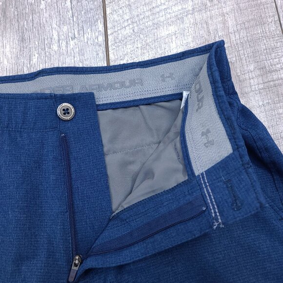 Under Armour Mens UA Match Play Vented Shorts Size 30 Blue Flat Bermuda Stretch - Picture 4 of 7